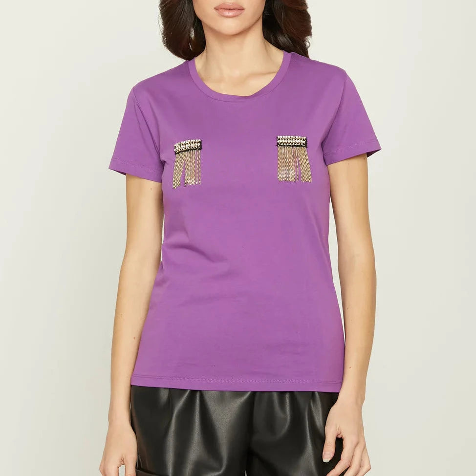 T-shirt violet de la maque italienne Relish, RUSSEL