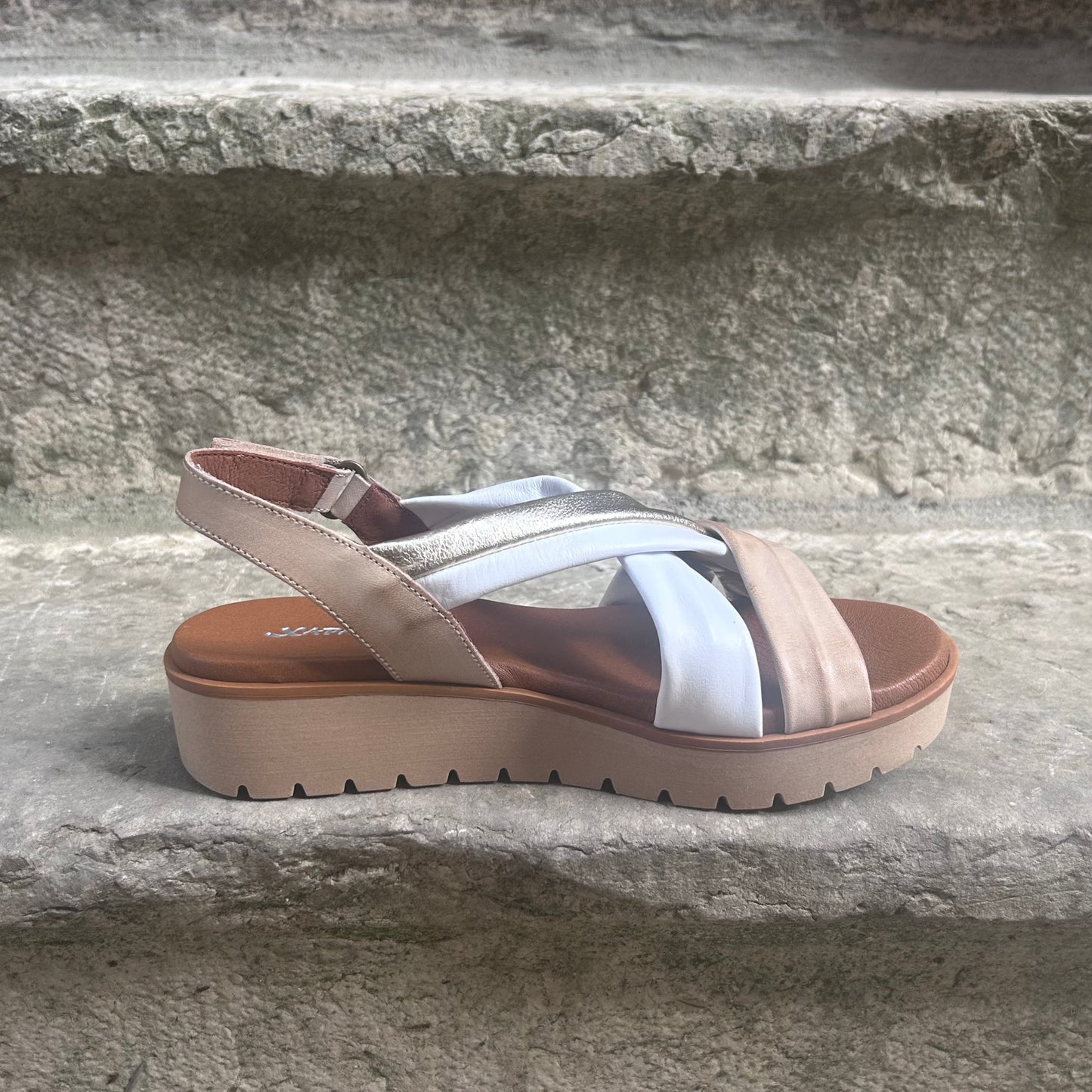Sandale ultra confort blanc et beige 1832, XAPATAN